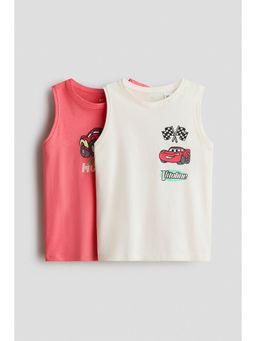 H&M - Boys Multi-Color 2-Pack Printed Cotton Vest Tops