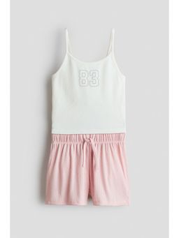 H&M - Girls White 2-Piece Top And Shorts Set