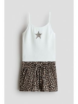 H&M - Girls White 2-Piece Top And Shorts Set