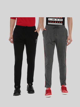 3PIN - Men Cotton Solid Regular Fit Track Pants (Pack of 2)
