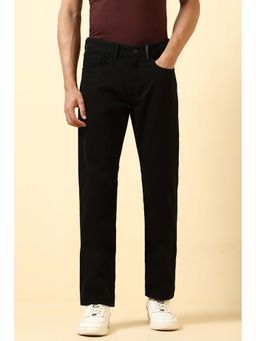 Allen Solly - Black Solid Regular Jeans