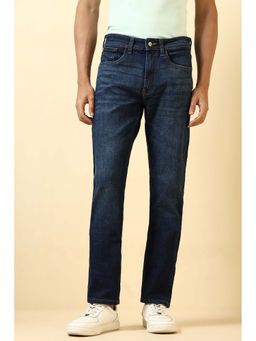 Allen Solly - Navy Blue Solid Regular Jeans