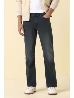 Allen Solly - Grey Solid Regular Jeans