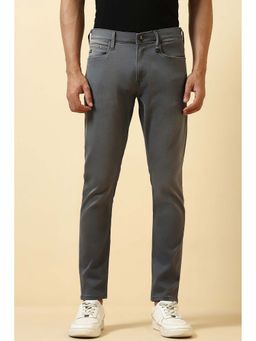 Allen Solly - Grey Solid Slim Jeans