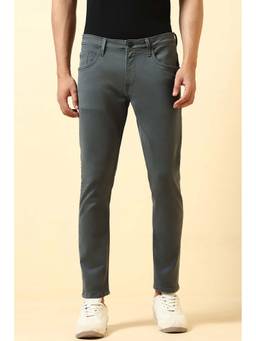 Allen Solly - Grey Solid Slim Jeans