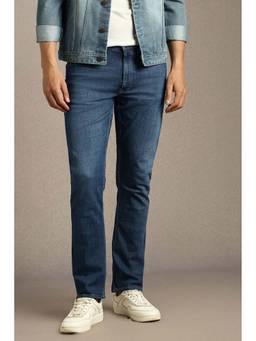 Louis Philippe - Blue Solid Slim Jeans