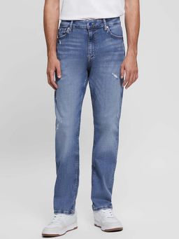 Guess - Blue Solid Relaxed Jeans