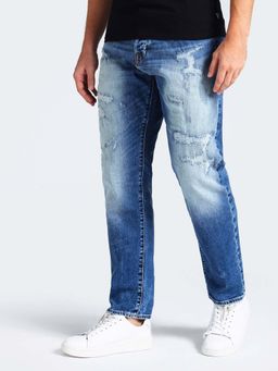 Guess - Blue Solid Slim Jeans