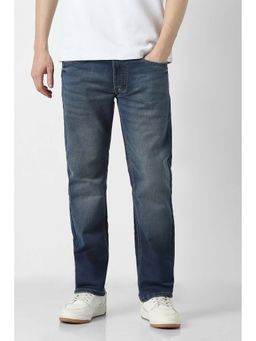 Peter England - Blue Solid Tapered Jeans