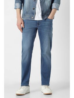 Peter England - Blue Solid Super Slim Jeans