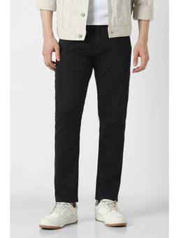 Peter England - Black Solid Regular Jeans