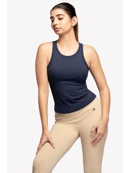 EVOLUCION - Longline Padded Navy Blue Tank Top