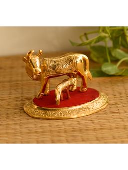 eCraftIndia - Golden Cow with Calf Statue