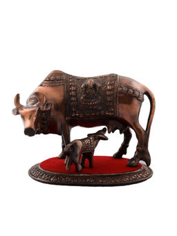 eCraftIndia - Kamdhenu Cow and Calf Metal Figurine