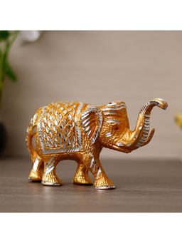eCraftIndia - Golden Elephant Handcrafted Decorative Metal Figurine