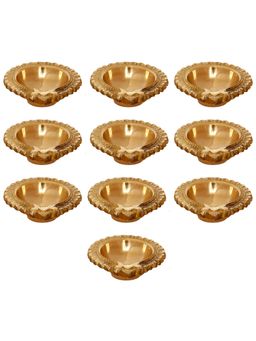 eCraftIndia - Handcrafted Decorative Brass Diyas (Set Of 10)
