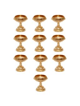 eCraftIndia - Designer Brass Diyas (Set Of 10)