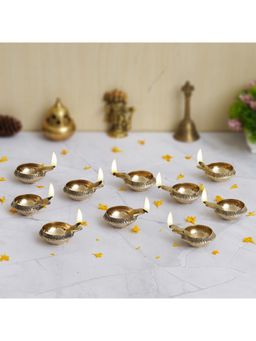eCraftIndia - Handcrafted Designer Brass Diya (Set Of 10)
