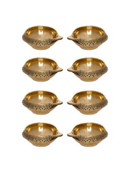 eCraftIndia - Handcrafted Designer Brass Diya (Set Of 8)