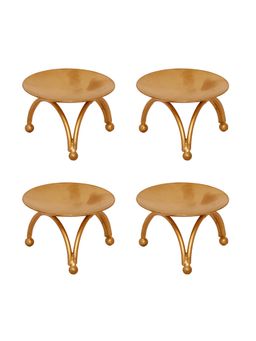 eCraftIndia - Decorative Golden Metal Tea Light Candle Holder (Set Of 4)