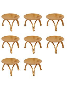 eCraftIndia - Decorative Golden Metal Tea Light Candle Holder (Set Of 8)