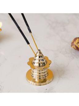 eCraftIndia - Traditional Golden Brass Incense Stick Holder