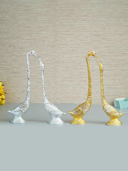 eCraftIndia - Kissing Swan Couple Handcrafted Figurine (Set Of 2)