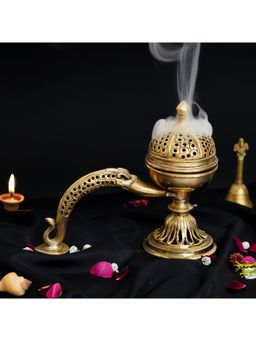 eCraftIndia - Antique Finish Brass Dhoop Incense Burner