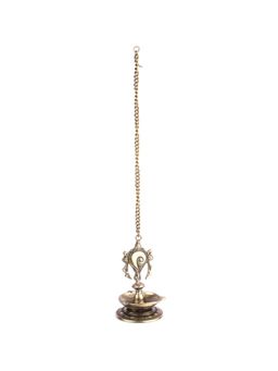 eCraftIndia - Brass Hanging Shankh Oil Wick Diya