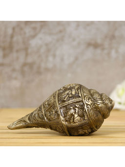 eCraftIndia - Handcrafted Auspicious Lord Ganesha Design Conch Shell Shankh
