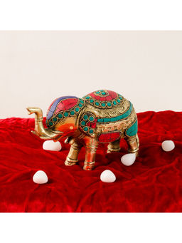 eCraftIndia - Stone Studded Brass Elephant