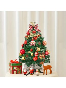eCraftIndia - 3 Feet Green Christmas Tree & Stand with 60 Christmas Ornaments