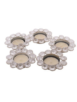 eCraftIndia - Crystal Tea Light Holder (Set Of 5)