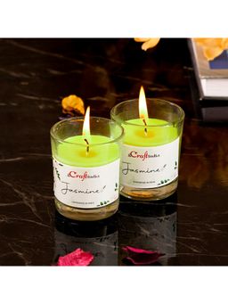 eCraftIndia - Glass Jasmine Scented Candles (Set Of 2)