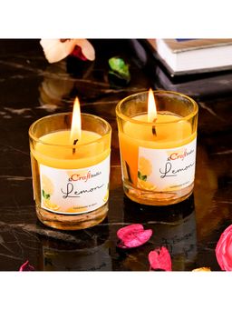 eCraftIndia - Glass Lemon Scented Candles (Set Of 2)
