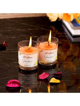 eCraftIndia - Glass Vanilla Scented Candles (Set Of 2)