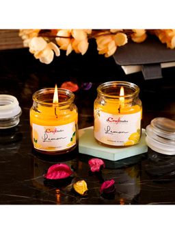eCraftIndia - Jar Lemon Scented Candles (Set Of 2)