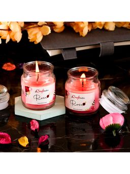 eCraftIndia - Jar Rose Scented Candles (Set Of 2)