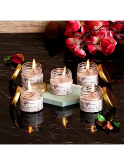 eCraftIndia - Mini Jar Lavender Scented Candles (Set Of 5)