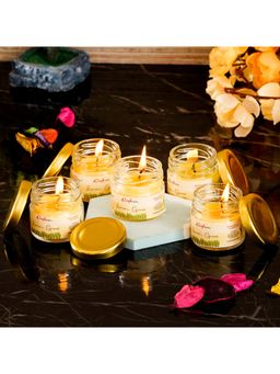 eCraftIndia - Mini Jar Lemon Grass Scented Candles (Set Of 5)