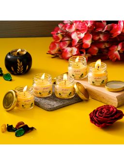 eCraftIndia - Mini Jar Lemon Scented Candles (Set Of 5)