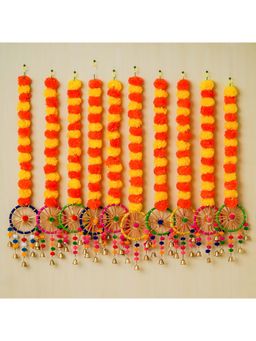 eCraftIndia - Artificial Marigold Flowers Hangings Festive Decor (Pack Of 10)