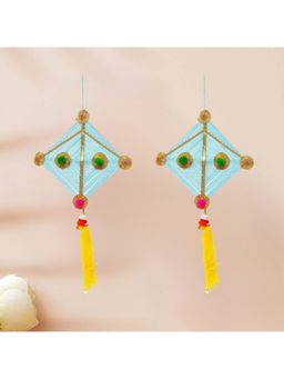 eCraftIndia - Multi-Colour Woollen Kite Hanging Decoration (Pack Of 2)