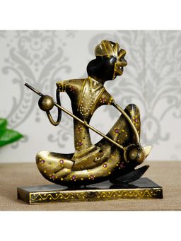 eCraftIndia - Iron Tribal Man Figurine with Paghdi