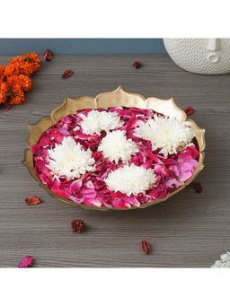 eCraftIndia - Golden Lotus Flower Shape Designer Urli