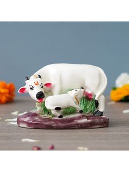 eCraftIndia - Polyresin White Cow and Calf Statue