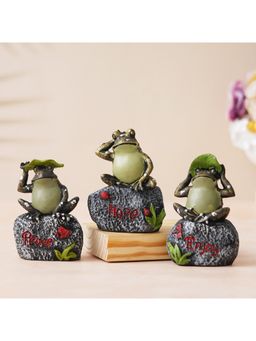 eCraftIndia - Tortoise Sitting On Stone Decorative Showpieces (Set Of 3)