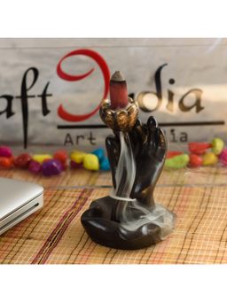 eCraftIndia - Resin Flower In Hand Smoke Backflow Cone Incense Holder