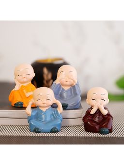 eCraftIndia - Little Monk Buddha Statue Showpiece (Set Of 4)