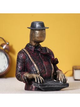 eCraftIndia - Man with Hat Playing Piano Decorative Statue